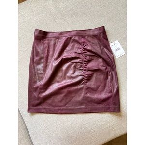 Free People Skirt Rumi Ruched Burgundy Mini Size M